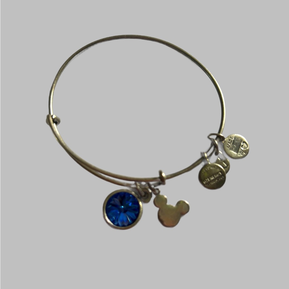 Alex and Ani | Mickey Mouse Head with Sapphire Birthstone | silver
